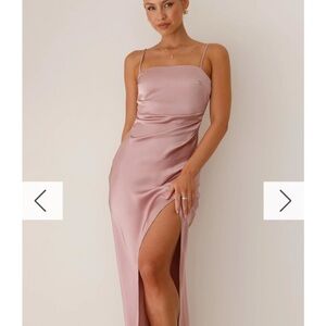Elegant Pink Satin Dress